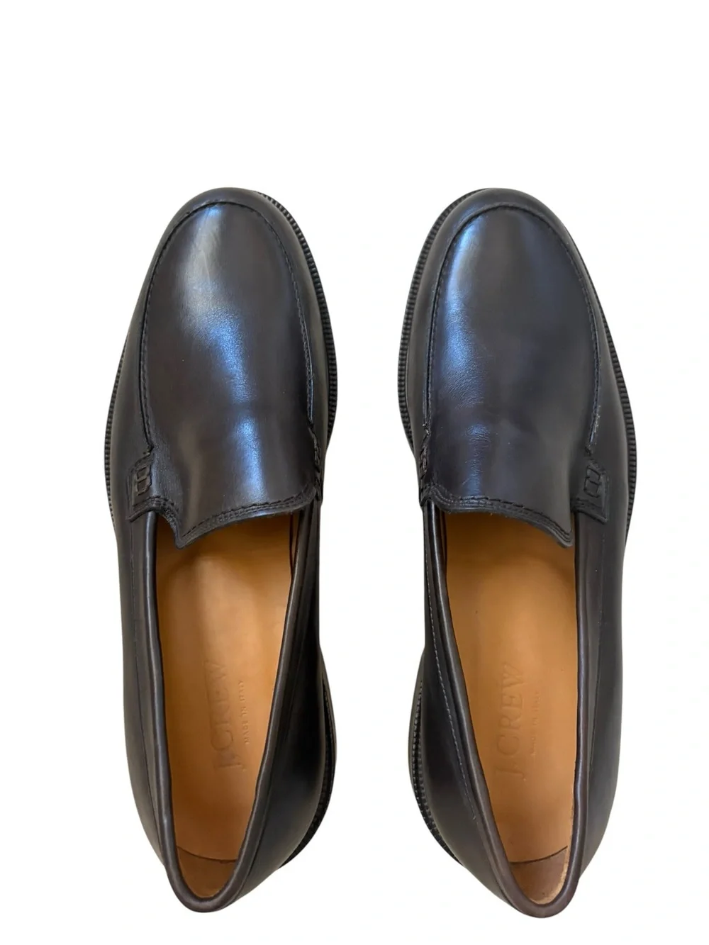 J.Crew Made in Italy Venetian Leather Classic Loafers Shoes Dark Brown Sz 11